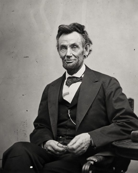 Abraham Lincoln, 1865 · AI-generated illustration