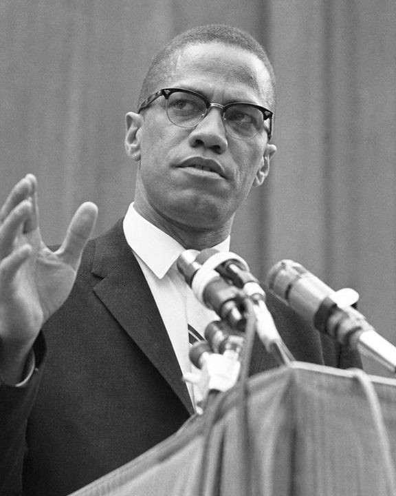 Malcolm X, 1965 · AI-generated illustration